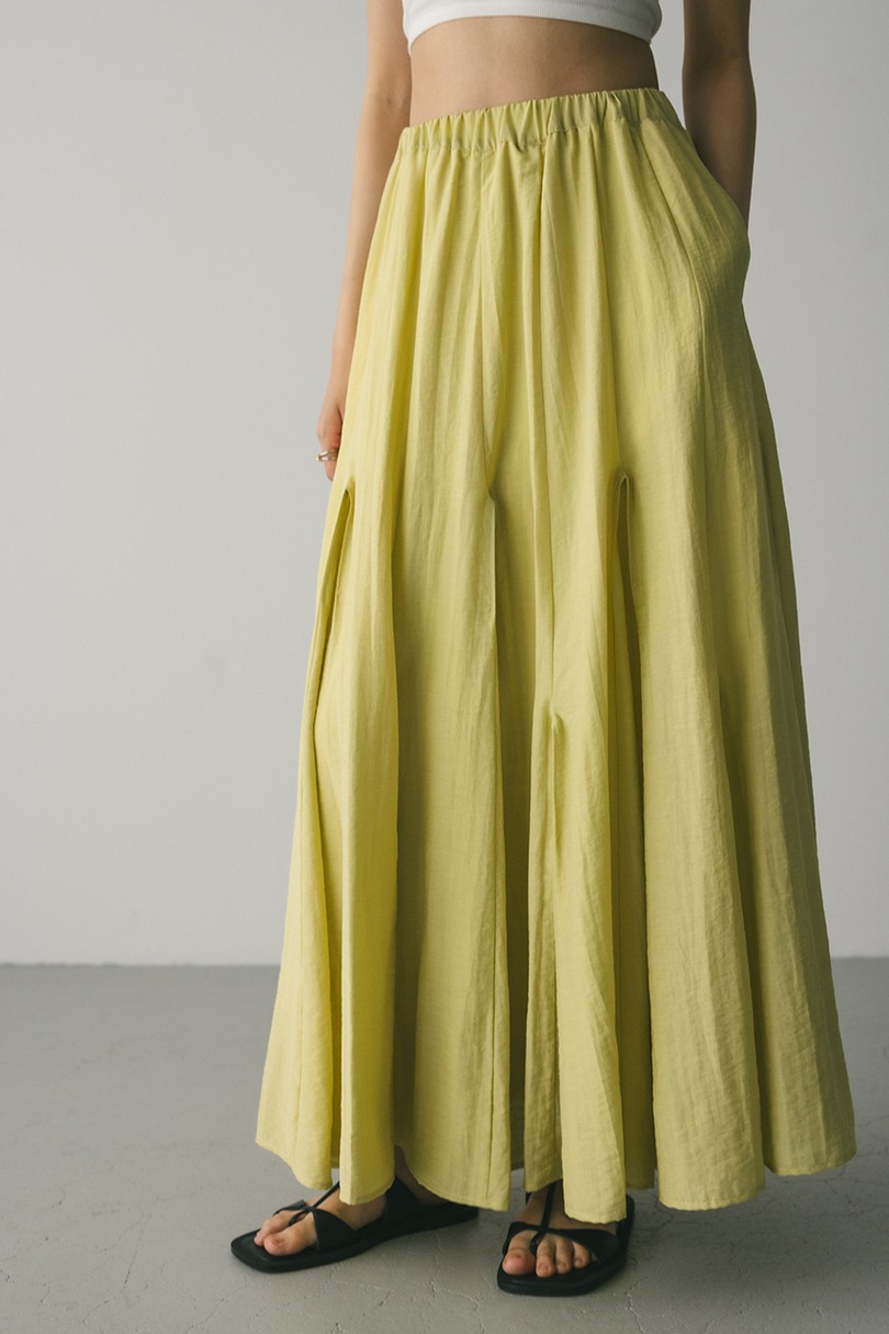 ピンタックパネルフレアスカート 詳細画像 YEL 9