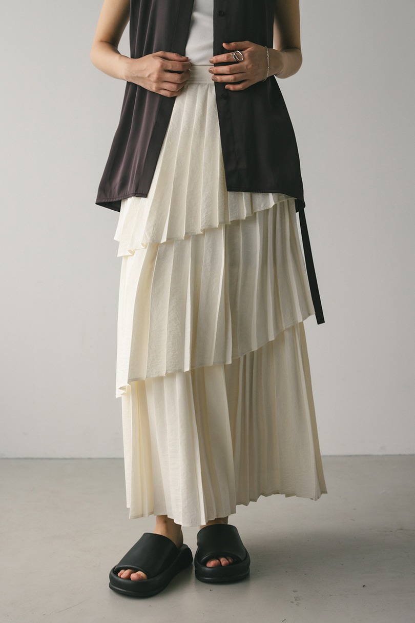 プリーツティアードスカート