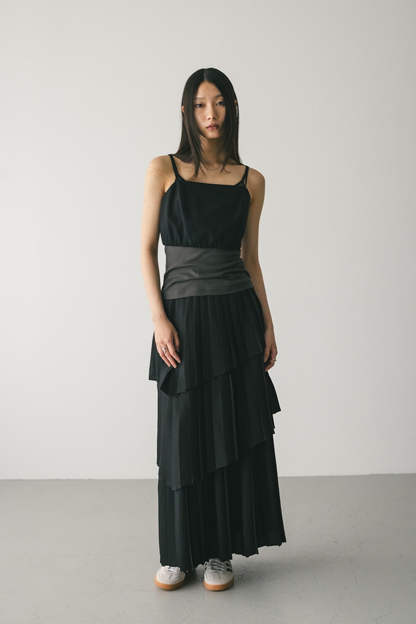プリーツティアードスカート