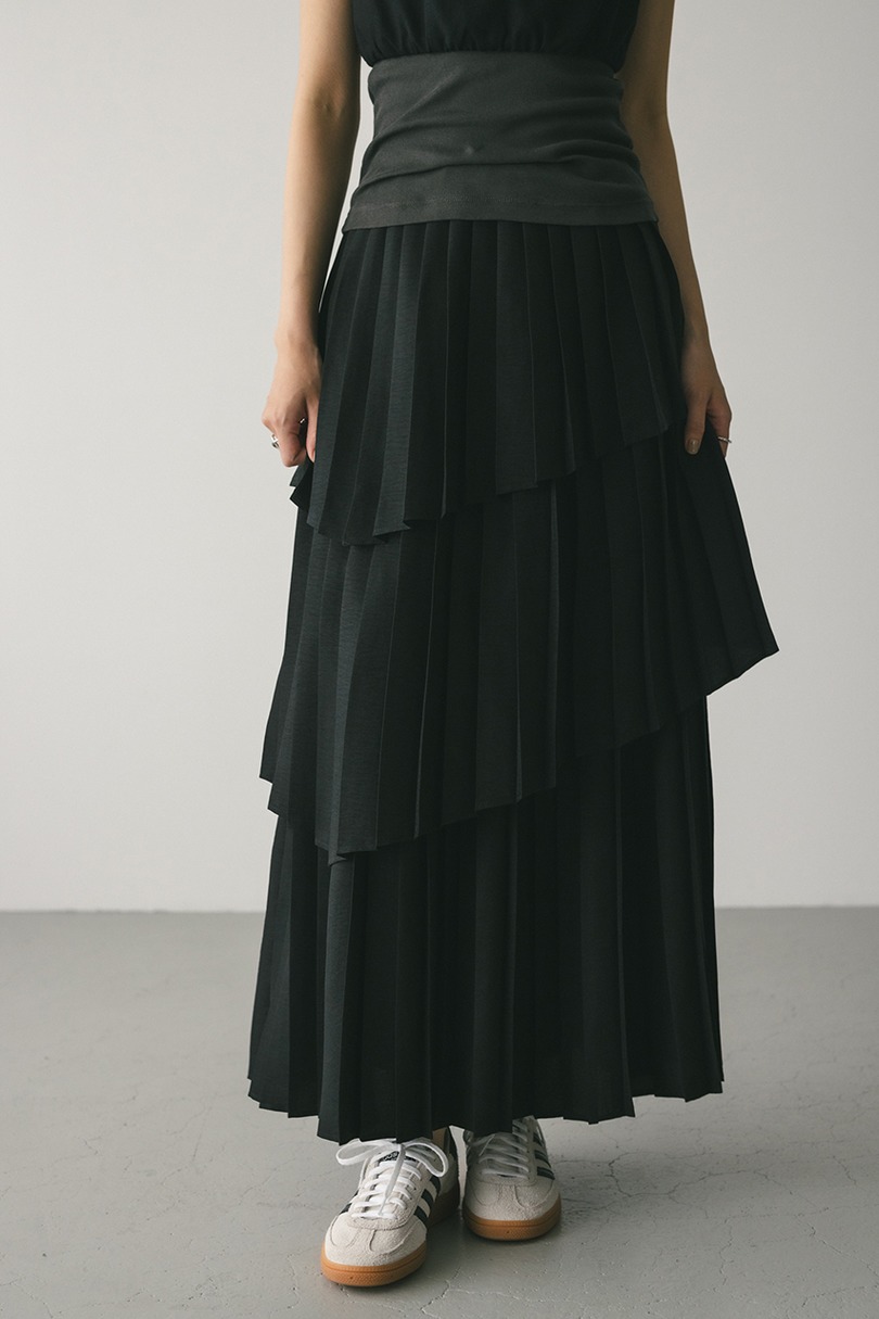 プリーツティアードスカート 詳細画像 BLK 2