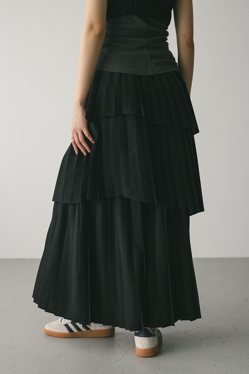 プリーツティアードスカート 詳細画像 BLK 4