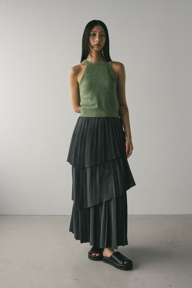 プリーツティアードスカート