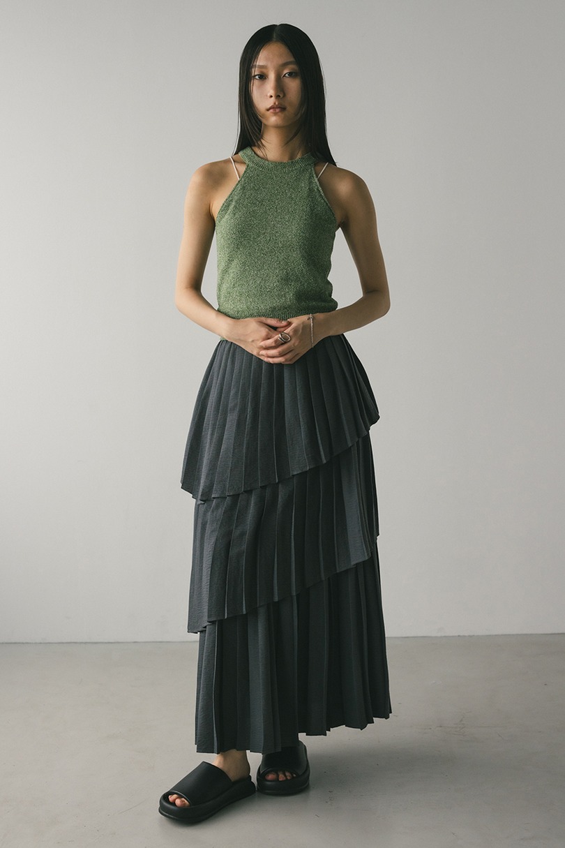 プリーツティアードスカート 詳細画像 C.GRY 2