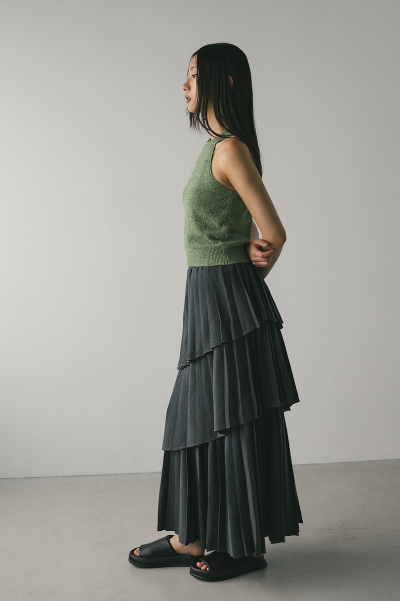 プリーツティアードスカート 詳細画像 C.GRY 3