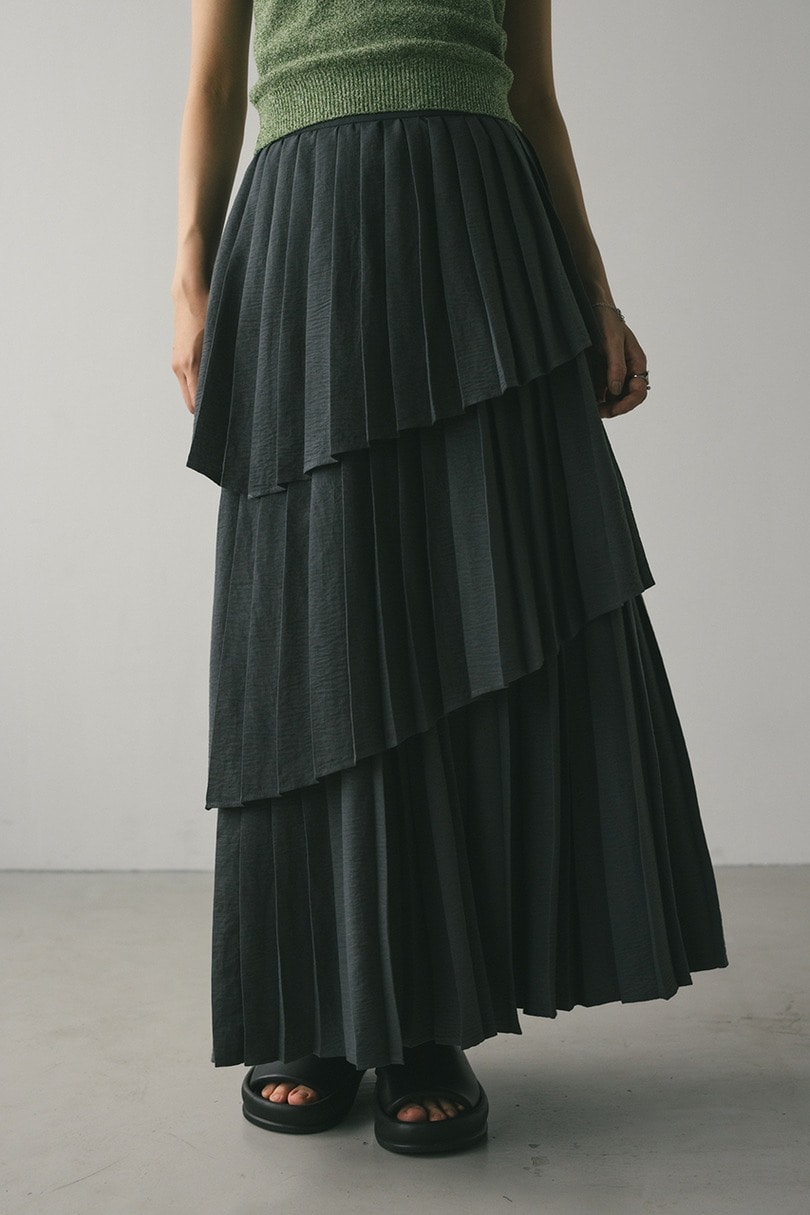 プリーツティアードスカート 詳細画像 C.GRY 4