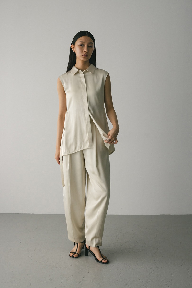 サテンタックフォルムパンツ 詳細画像 IVOY 2