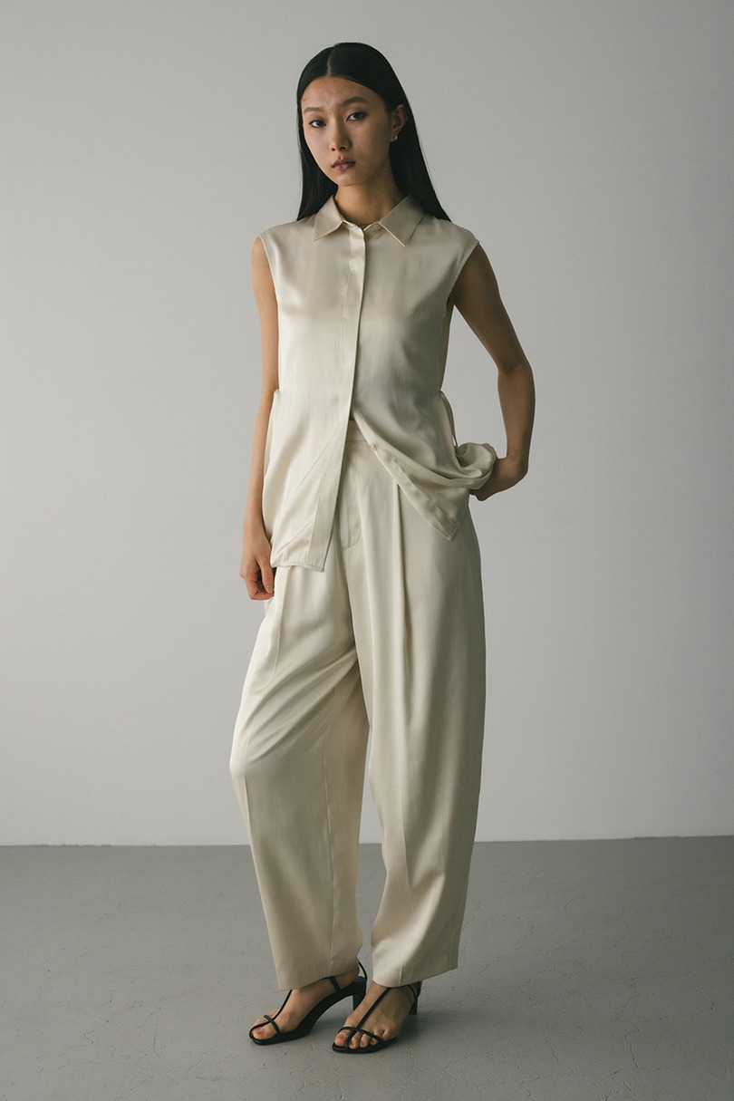 サテンタックフォルムパンツ 詳細画像 IVOY 3