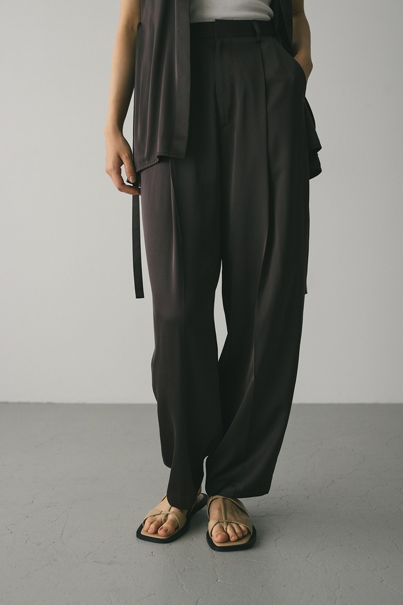 サテンタックフォルムパンツ 詳細画像 BRN 6