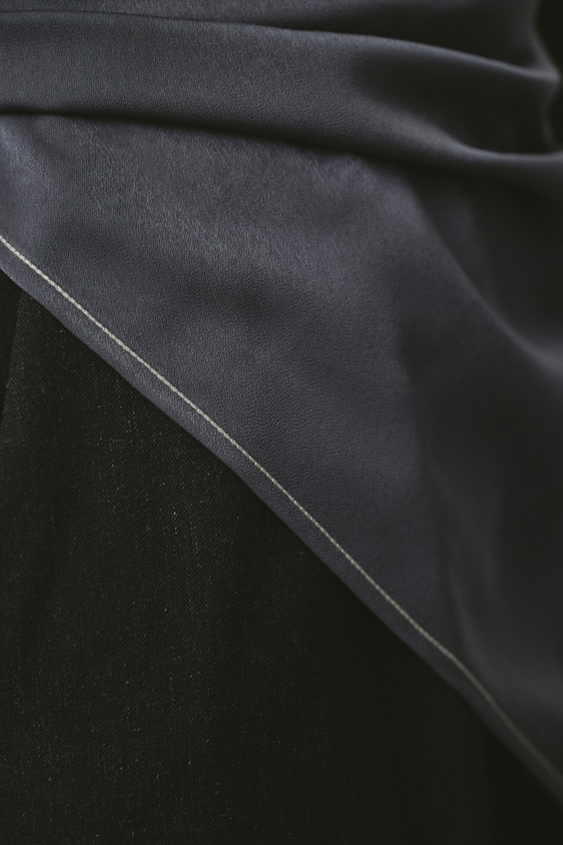 ステッチラインサテンスカーフ 詳細画像 GRY 3