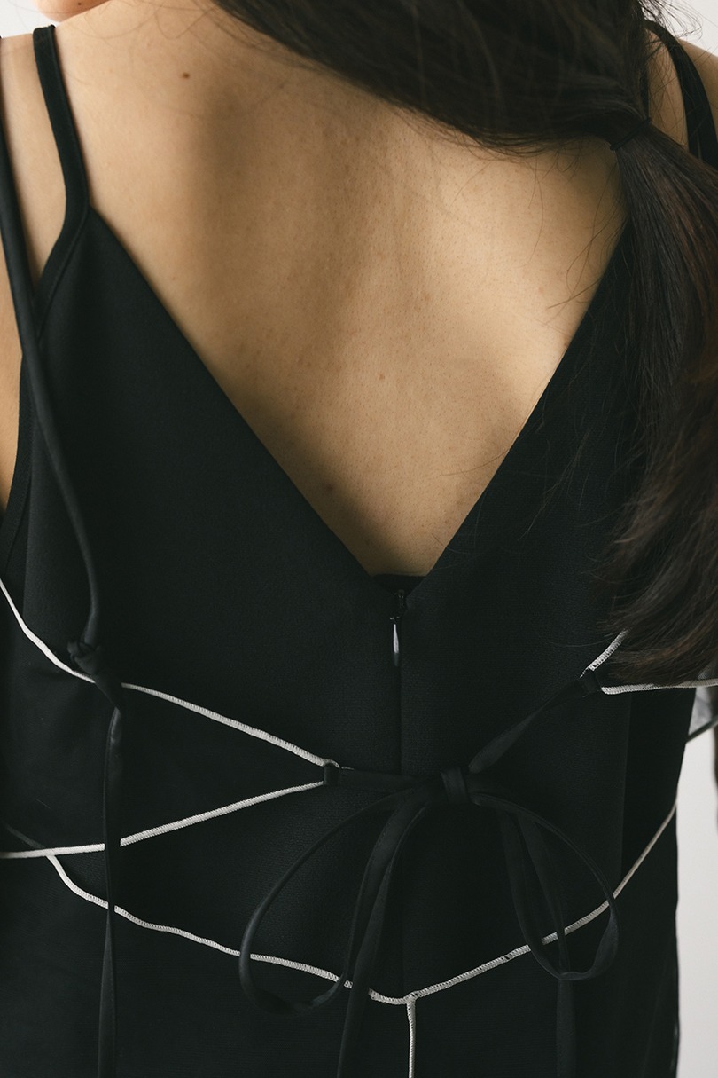 バイカラーチュールレイヤーワンピース 詳細画像 BLK 12