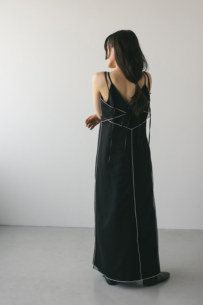 バイカラーチュールレイヤーワンピース 詳細画像 BLK 3