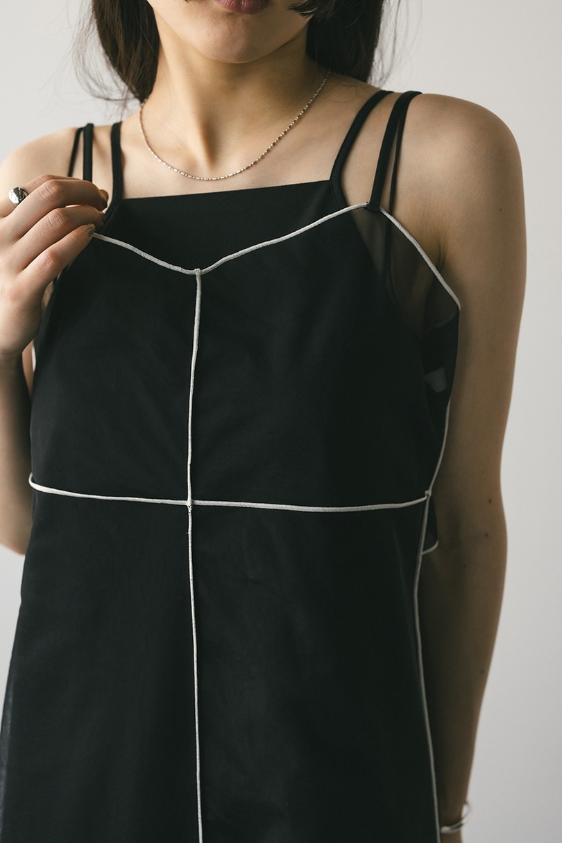 バイカラーチュールレイヤーワンピース 詳細画像 BLK 9