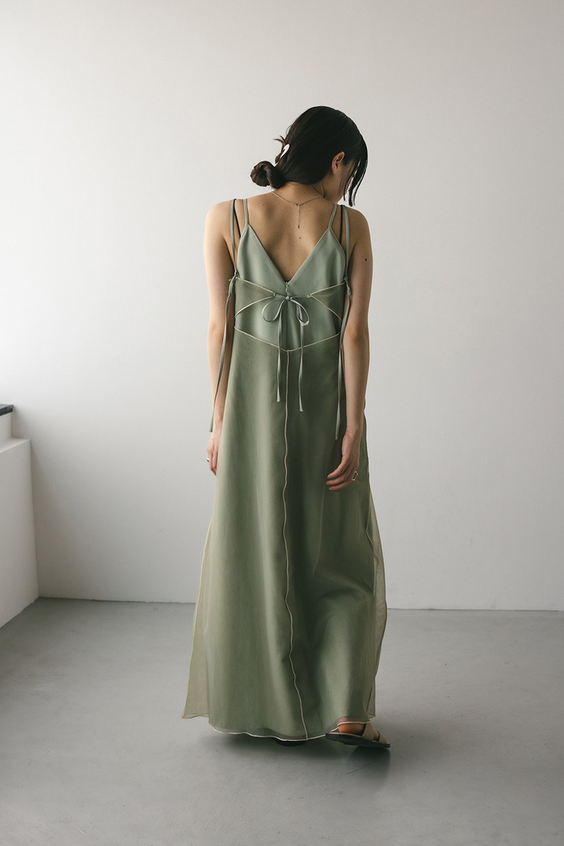 バイカラーチュールレイヤーワンピース