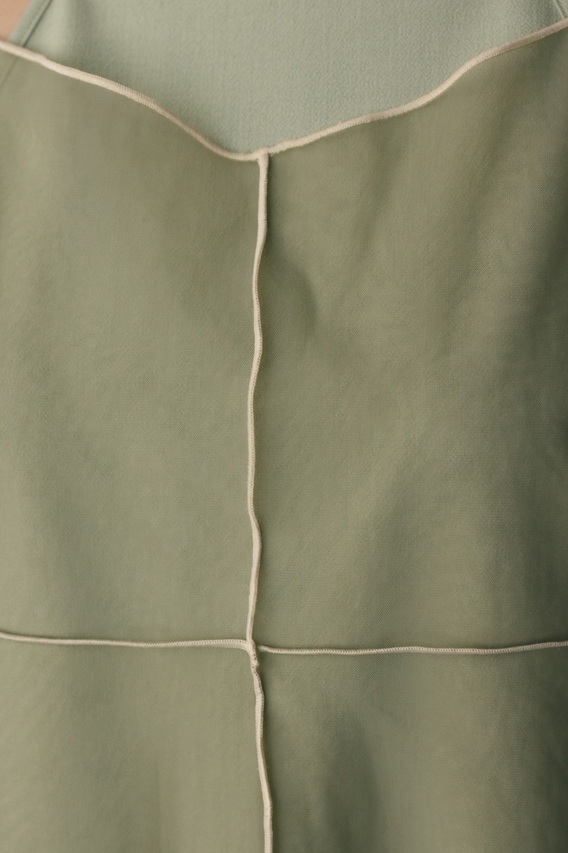 バイカラーチュールレイヤーワンピース 詳細画像 GRN 10