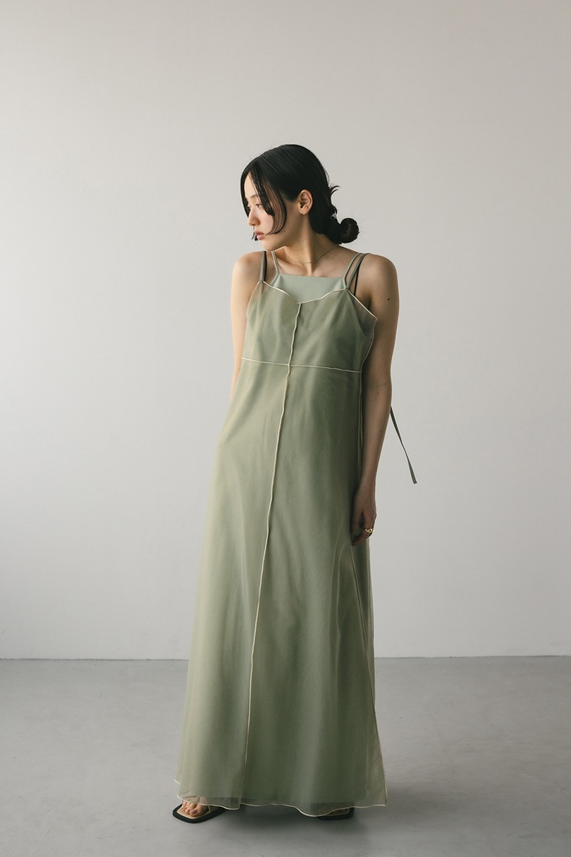 バイカラーチュールレイヤーワンピース 詳細画像 GRN 2