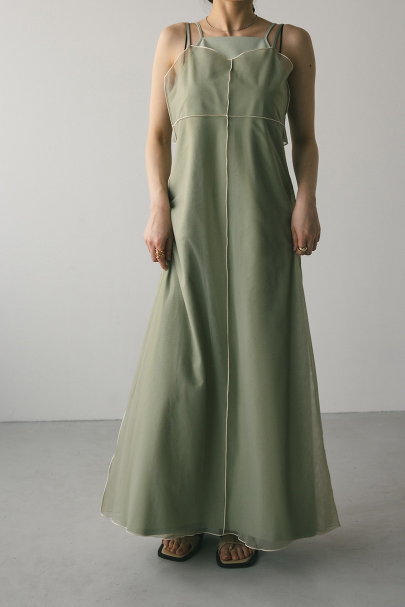 バイカラーチュールレイヤーワンピース 詳細画像 GRN 6