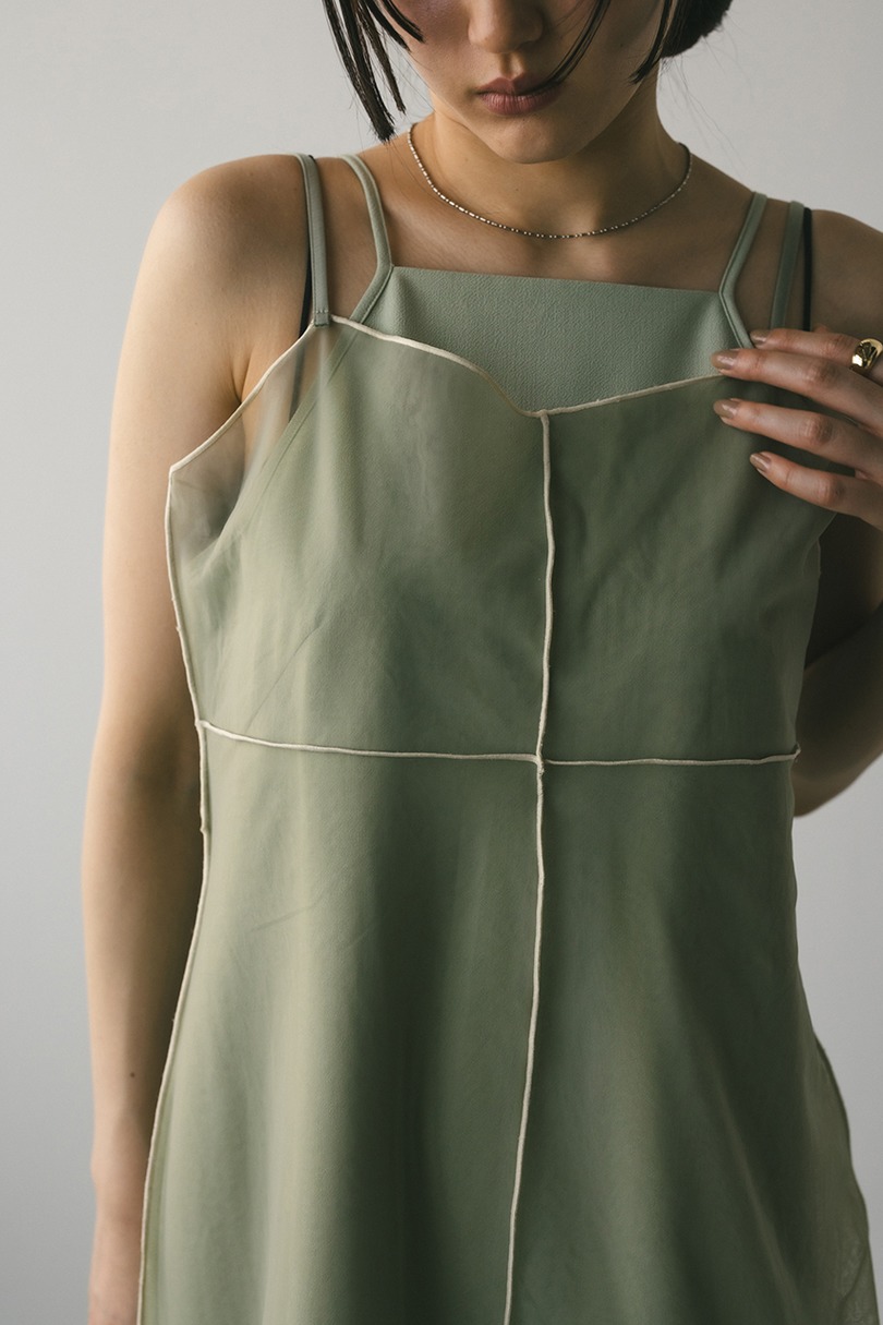 バイカラーチュールレイヤーワンピース 詳細画像 GRN 7