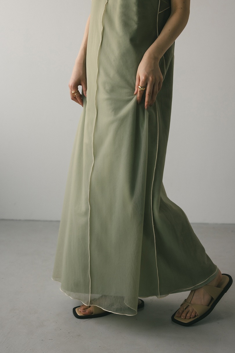 バイカラーチュールレイヤーワンピース 詳細画像 GRN 8