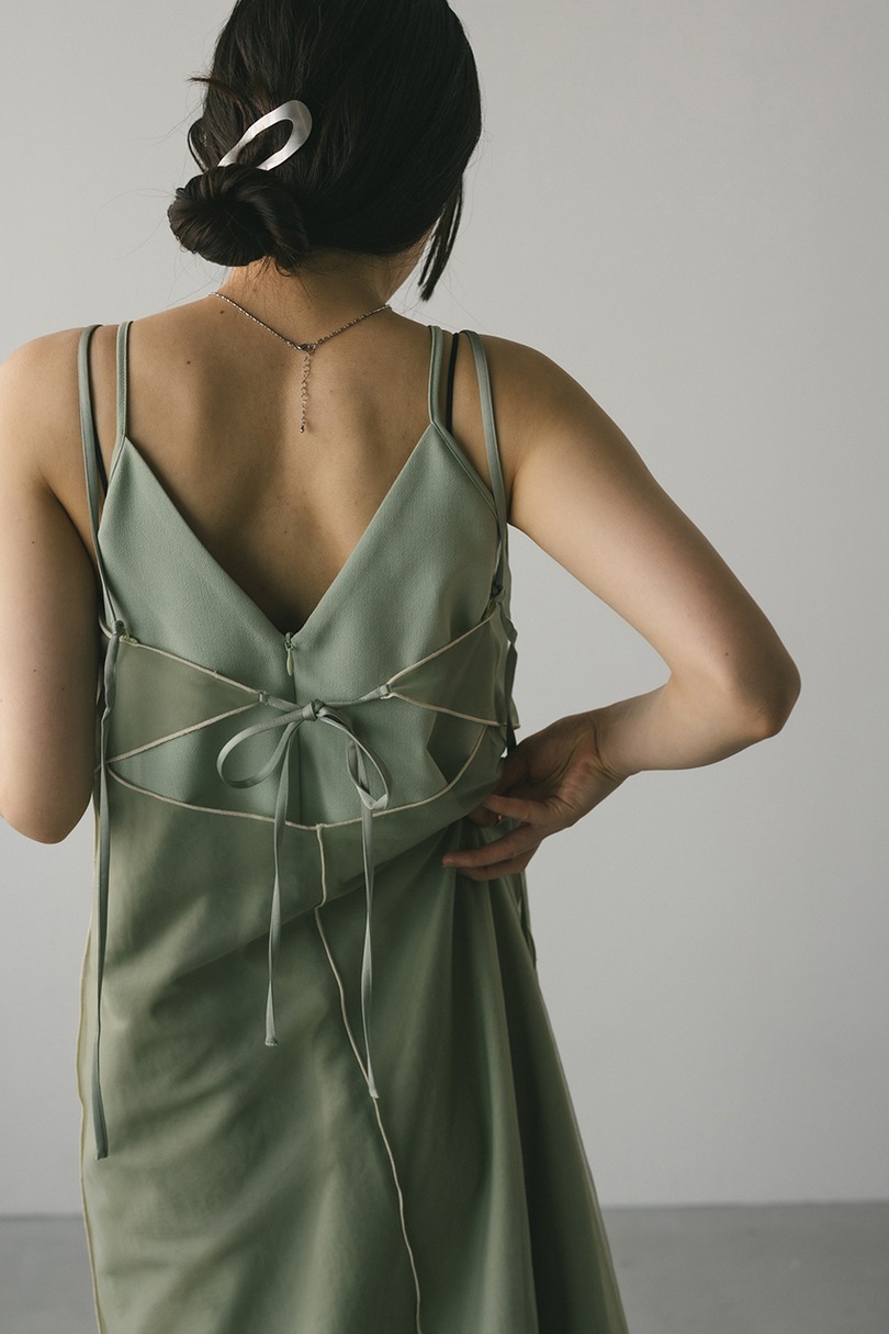 バイカラーチュールレイヤーワンピース 詳細画像 GRN 9