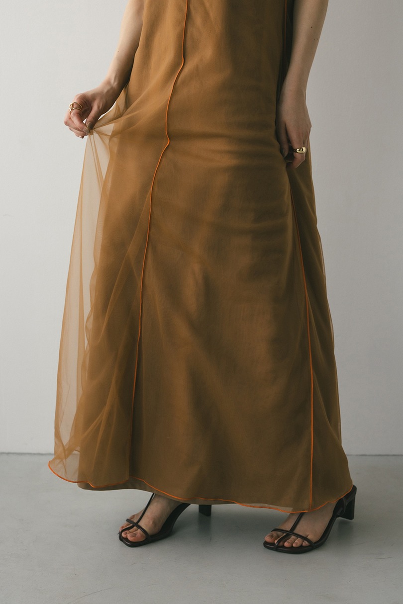 バイカラーチュールレイヤーワンピース 詳細画像 BRN 10