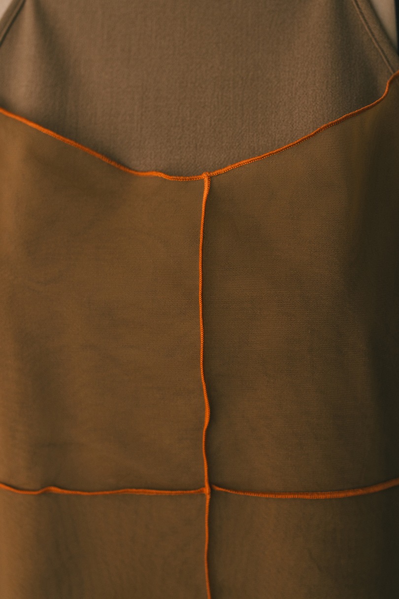 バイカラーチュールレイヤーワンピース 詳細画像 BRN 13