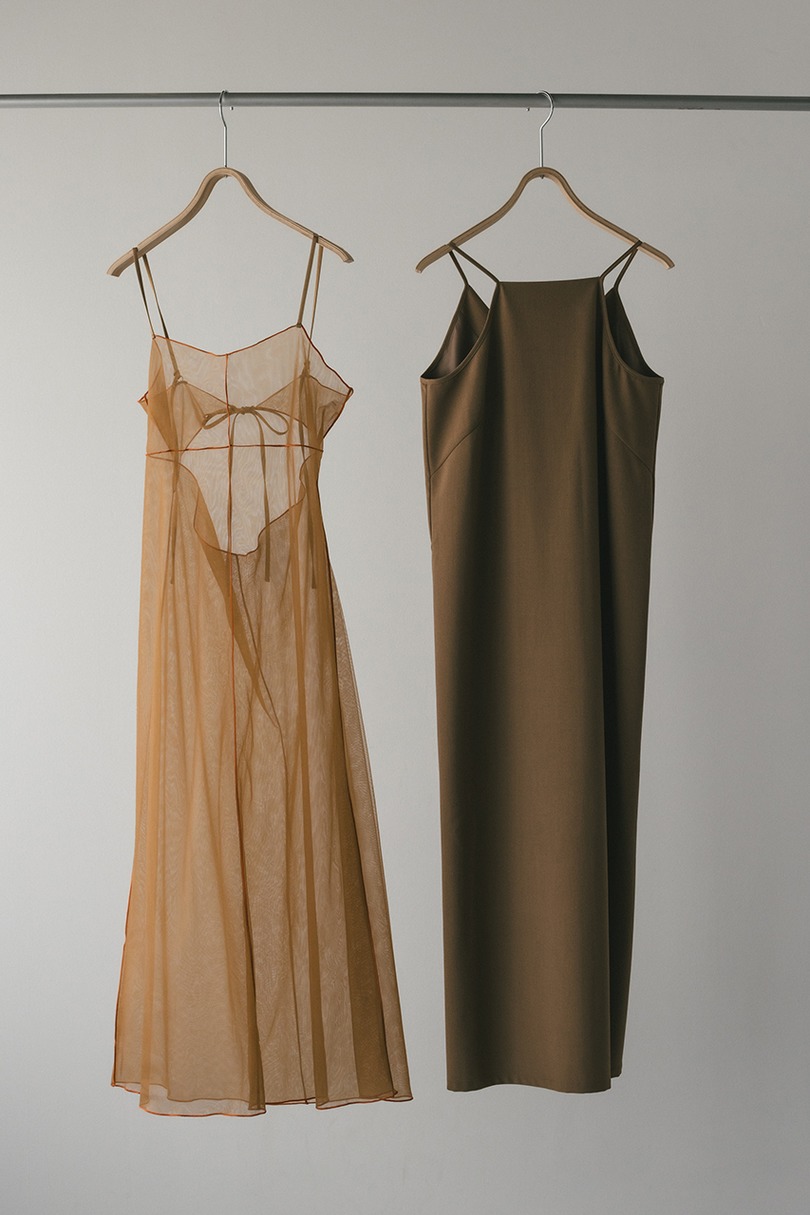 バイカラーチュールレイヤーワンピース 詳細画像 BRN 14