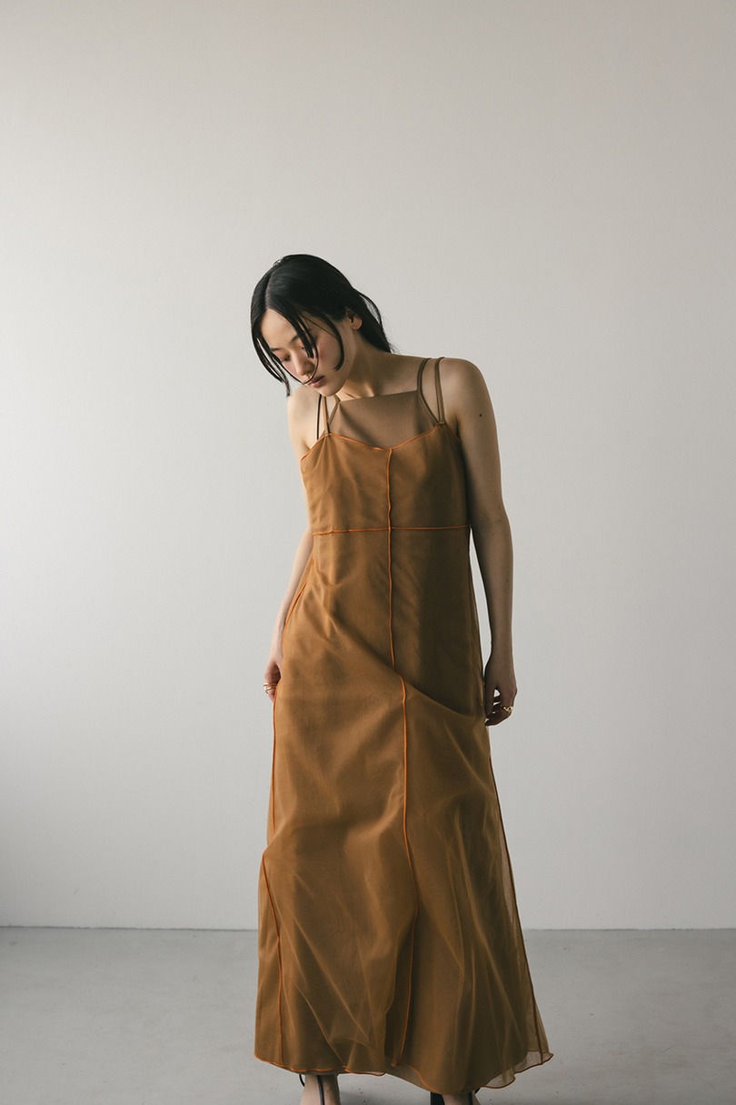 バイカラーチュールレイヤーワンピース 詳細画像 BRN 2