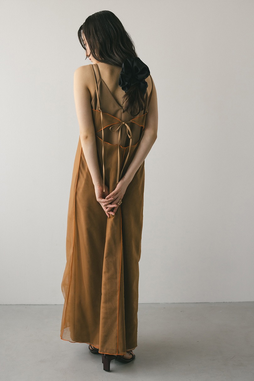 バイカラーチュールレイヤーワンピース 詳細画像 BRN 4