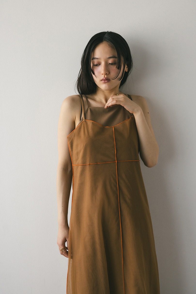 バイカラーチュールレイヤーワンピース 詳細画像 BRN 6