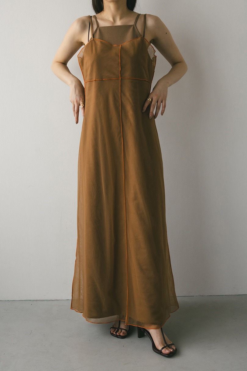 バイカラーチュールレイヤーワンピース 詳細画像 BRN 8