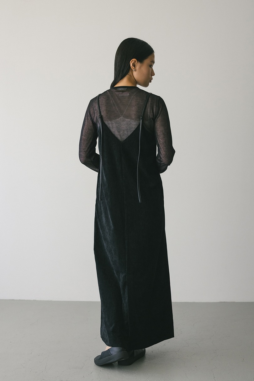 パイピングベロアキャミワンピース