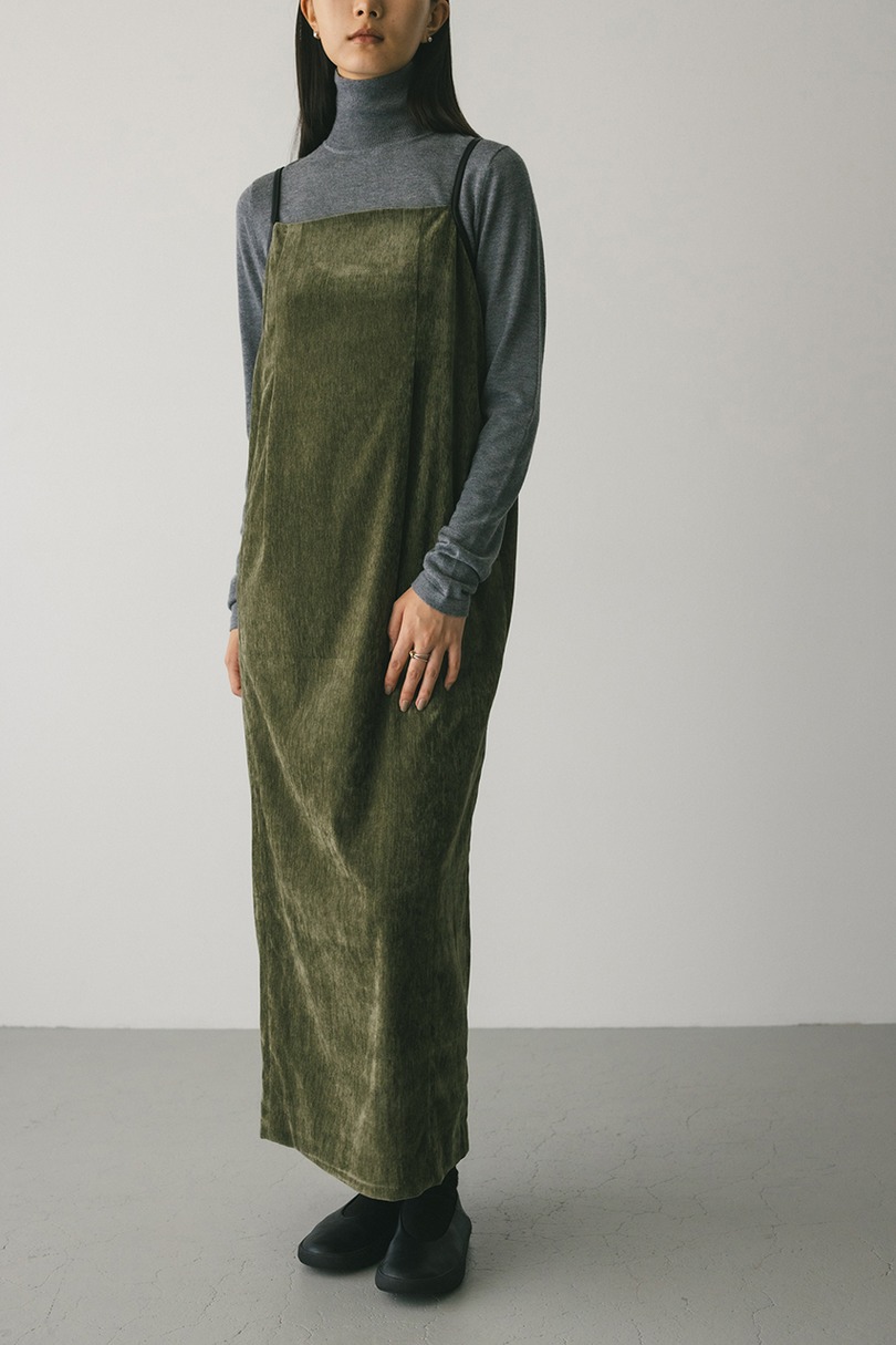 パイピングベロアキャミワンピース