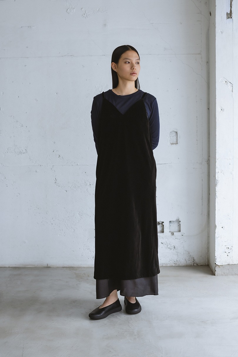 ベロアレイヤーキャミワンピース 詳細画像 BLK 3