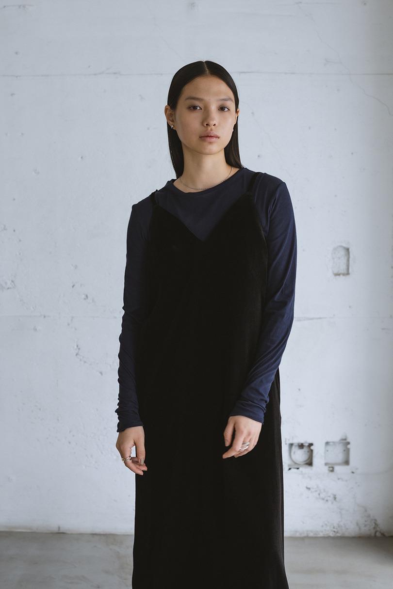 ベロアレイヤーキャミワンピース 詳細画像 BLK 4