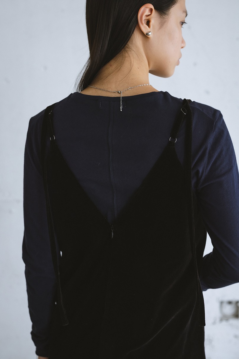 ベロアレイヤーキャミワンピース 詳細画像 BLK 9