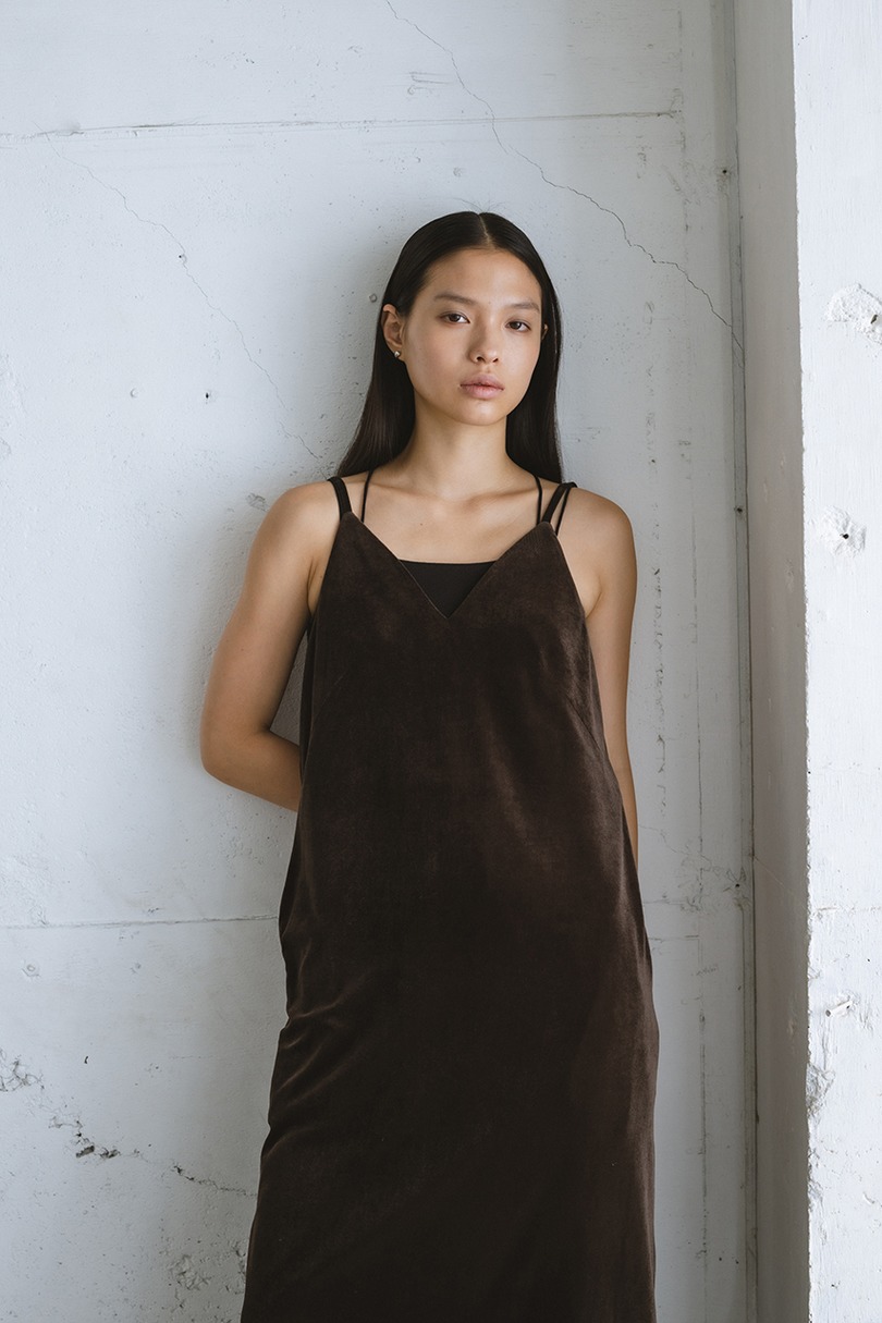ベロアレイヤーキャミワンピース 詳細画像 BRN 4