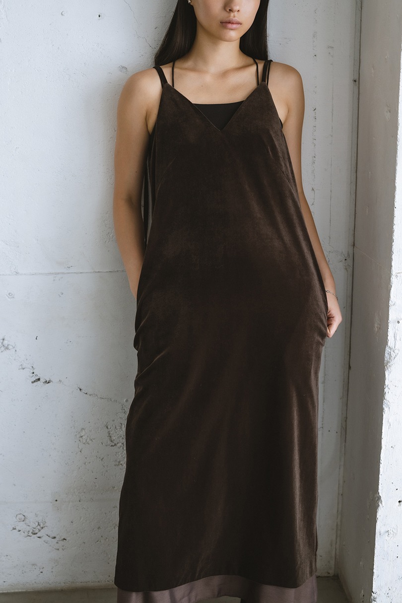 ベロアレイヤーキャミワンピース 詳細画像 BRN 5