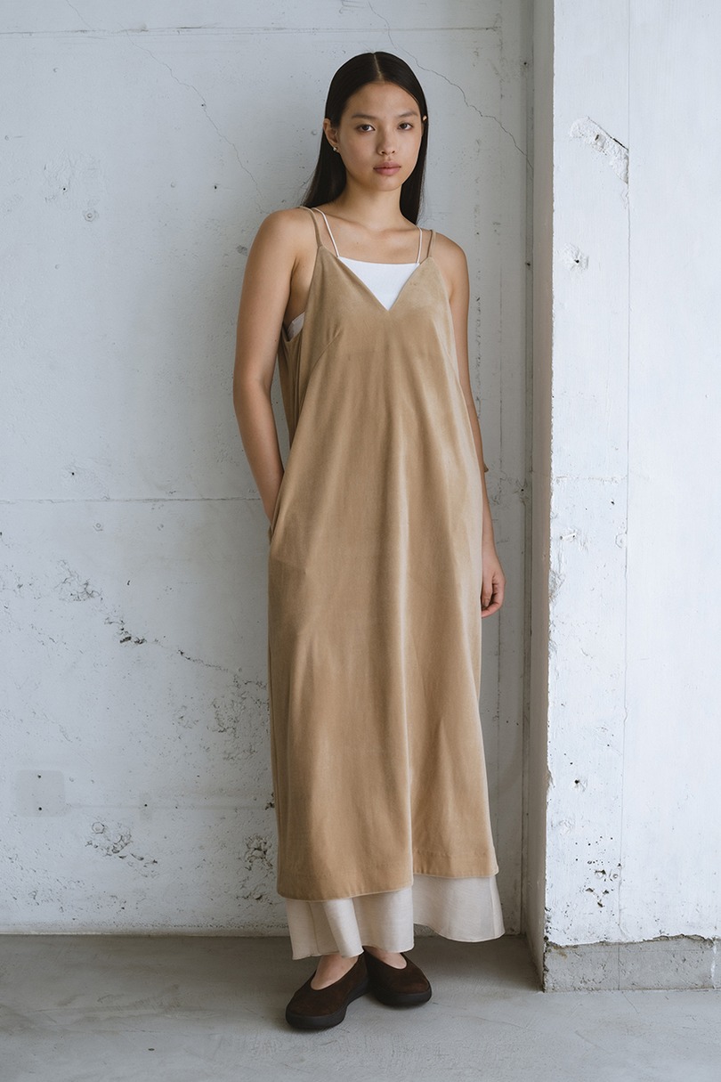 ベロアレイヤーキャミワンピース