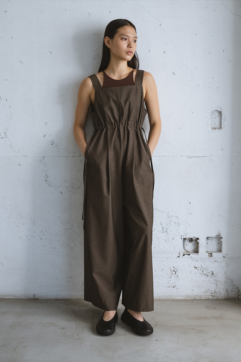 サイドギャザーワイドロンパース 詳細画像 BRN 3