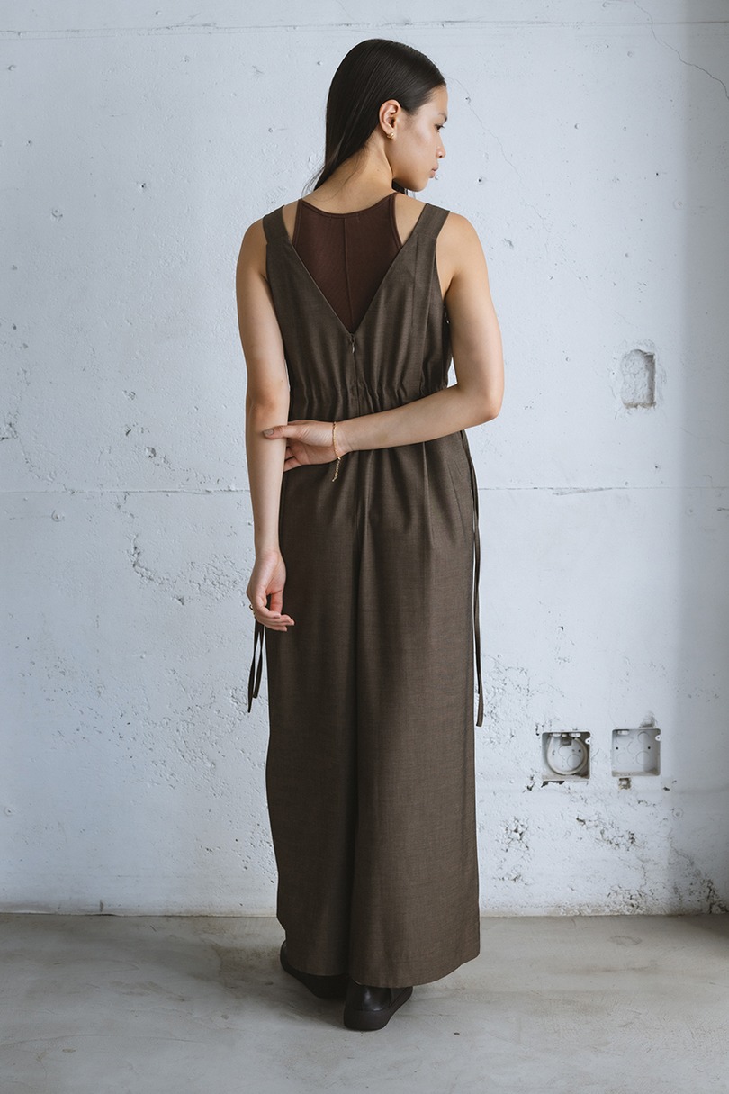 サイドギャザーワイドロンパース 詳細画像 BRN 4