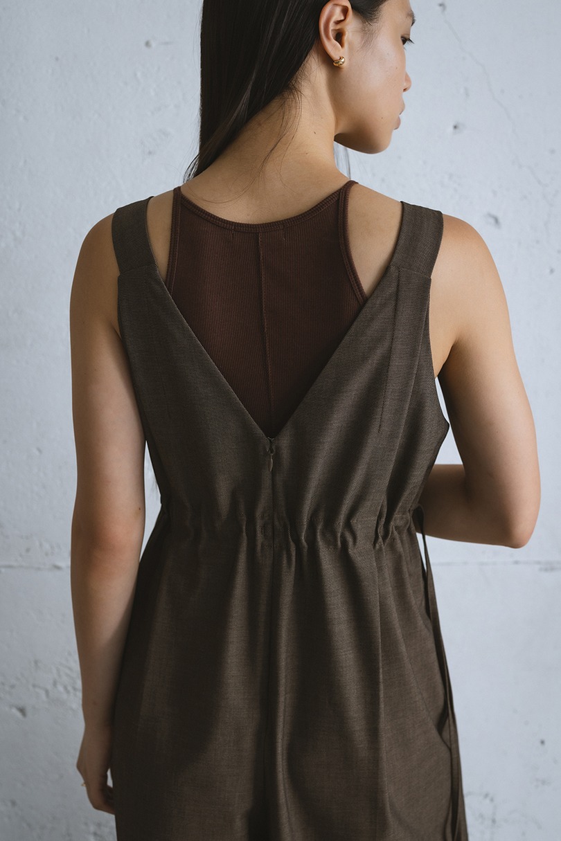 サイドギャザーワイドロンパース 詳細画像 BRN 5