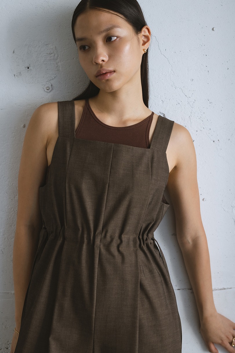 サイドギャザーワイドロンパース 詳細画像 BRN 7