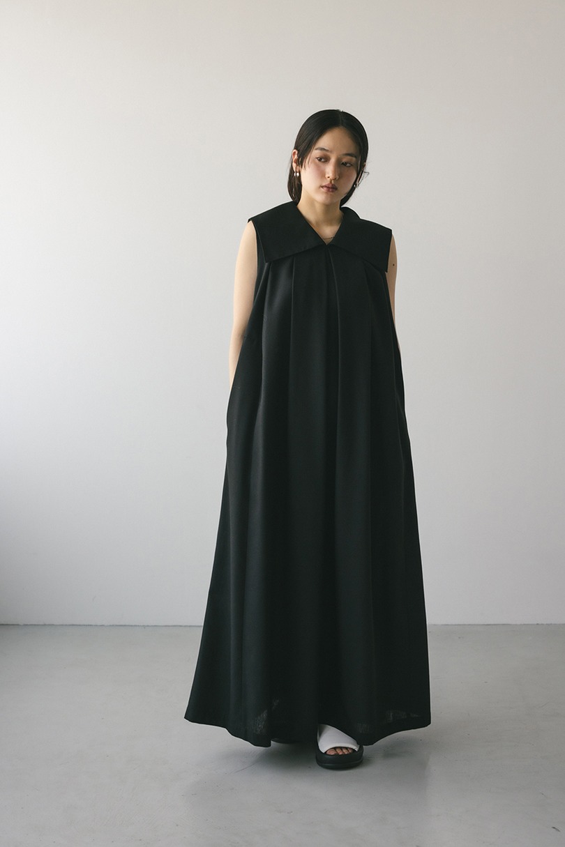 ビッグカラーフレアワンピース