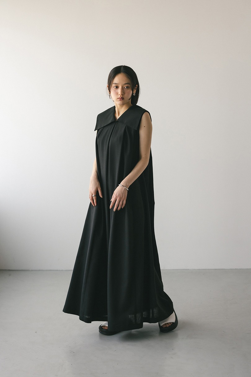 ビッグカラーフレアワンピース 詳細画像 BLK 2