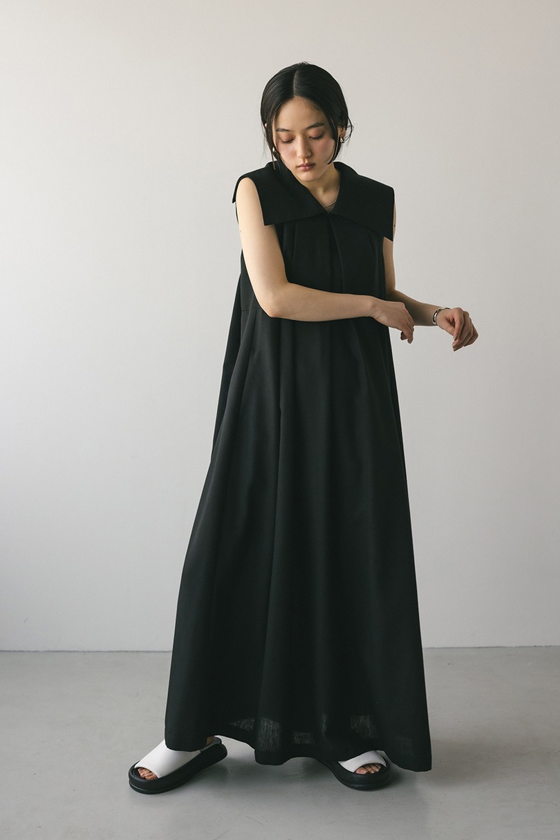 ビッグカラーフレアワンピース 詳細画像 BLK 3