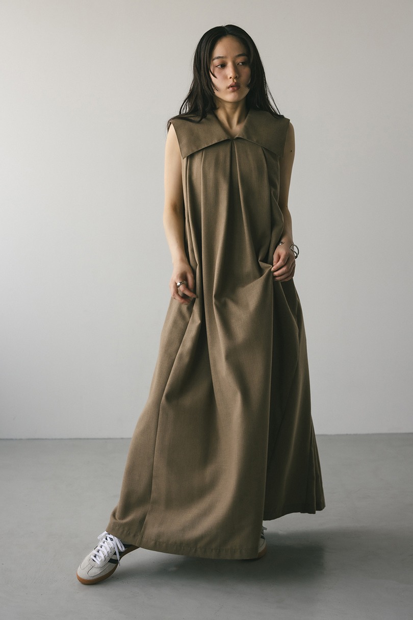 ビッグカラーフレアワンピース 詳細画像 L/BRN 5