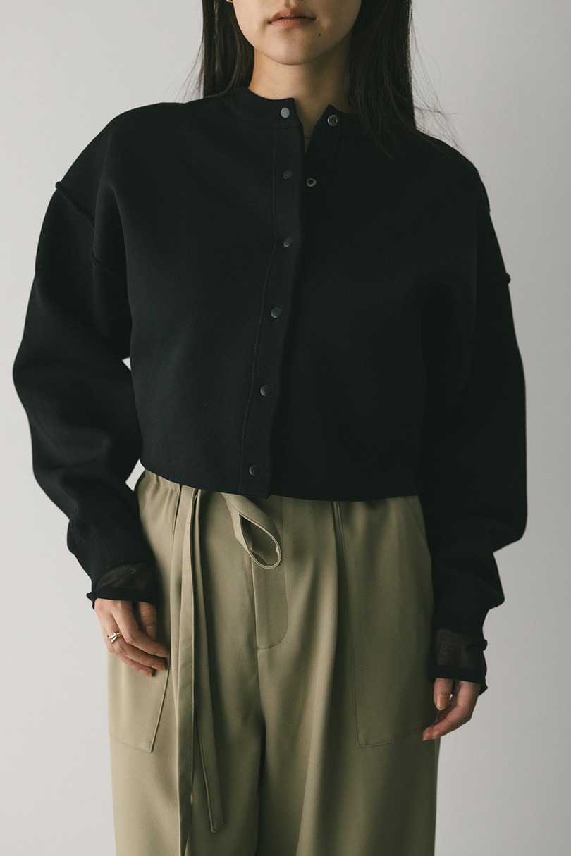 リバーシブルベロアニットカーデ 詳細画像 BLK 3