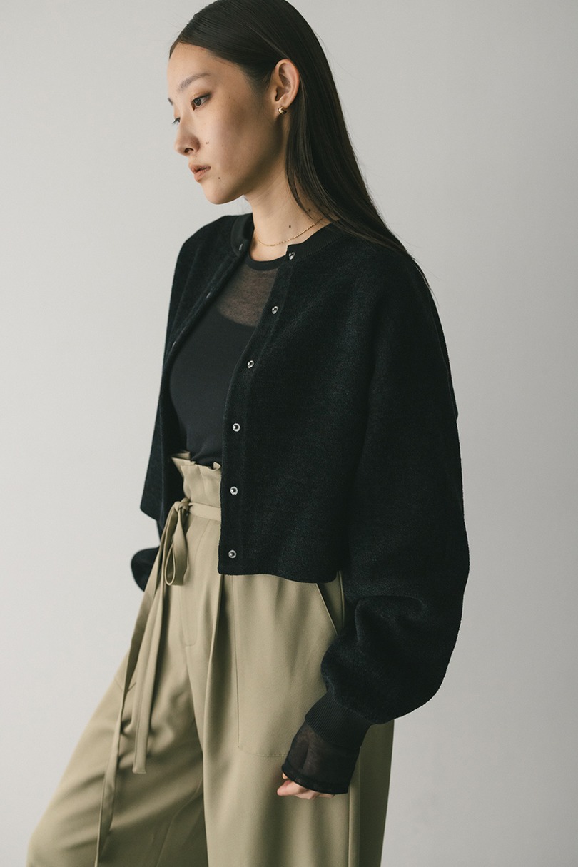 リバーシブルベロアニットカーデ 詳細画像 BLK 4