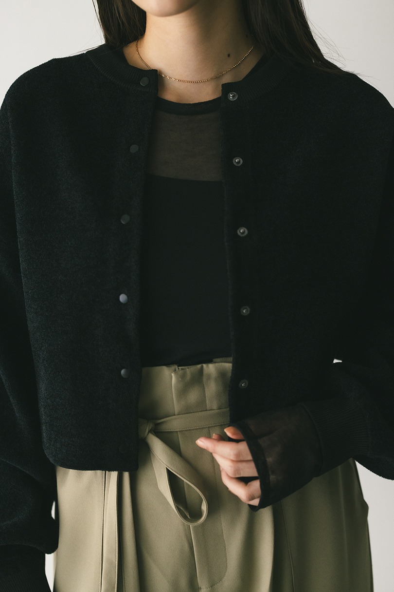 リバーシブルベロアニットカーデ 詳細画像 BLK 5