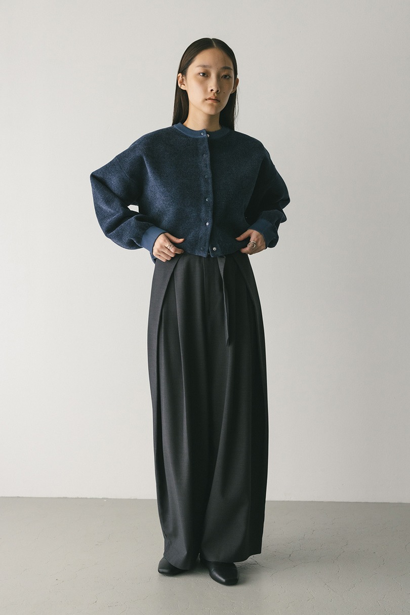 リバーシブルベロアニットカーデ 詳細画像 NVY 3